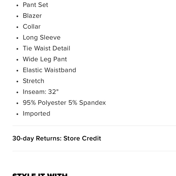 NWT Fashionnova Two Piece Suit Set - Picture 4 of 4